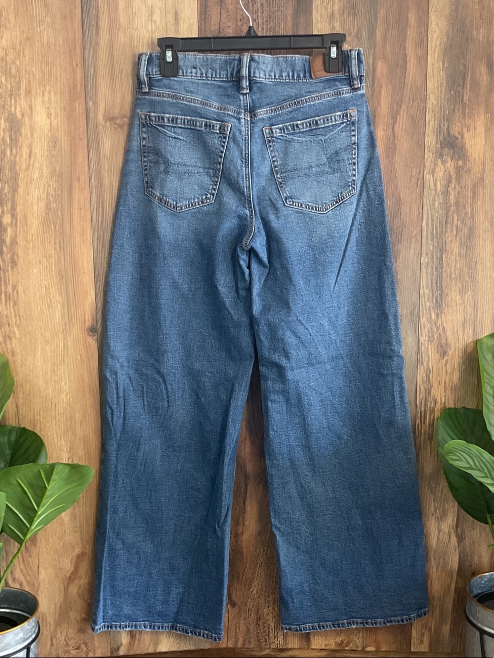 American Eagle Strigid Low Rise Ultra Wide Leg Jeans 0 C308
